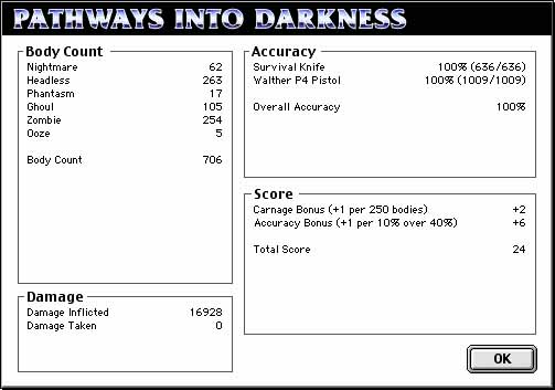 Status Screen for Happy Happy, Carnage Carnage