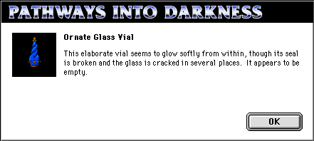 Ornate Glass Vial dialog